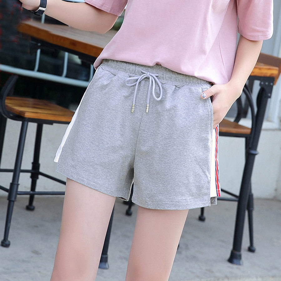 0359#2018新款运动短裤女休闲宽松跑步阔腿热裤学生a字短裤