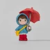 nhà số một! Thật chán khi thấy cô bé cầm ô vào một ngày mưa! Đồ chơi búp bê trang trí để bàn sáng tạo 