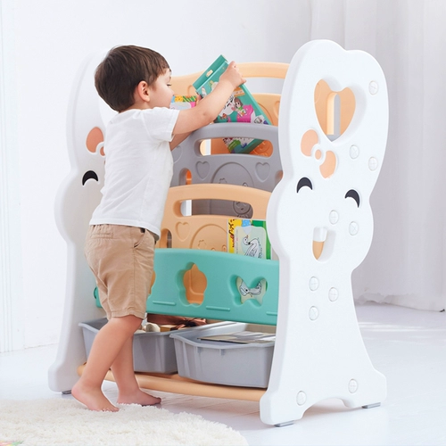 Мультяшная книжная полка, простой книжный шкаф для детского сада, пластиковая универсальная книга с картинками, карта