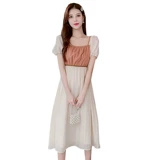 Летнее платье, летняя одежда, тонкий длинный приталенный корсет, длинная юбка, 2021 года, высокая талия