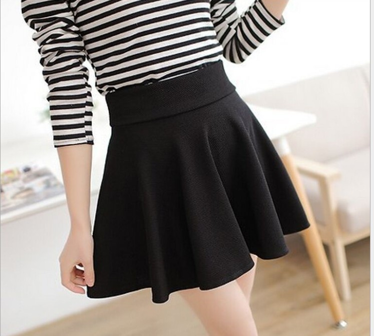 Spring and Autumn New 2018 Women's Half-length Short Skirt Puffy Skirt Umbrella Skirt Pleated Large Size Sun Skirt Base Korean Style