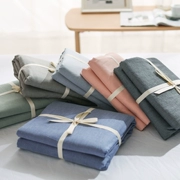 Giặt chăn bông một mảnh chăn che màu rắn không in phong cách Nhật Bản tốt đồng bằng bộ đồ giường cotton bông chăn - Quilt Covers