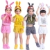 Trẻ em mới ngày trẻ em thỏ trắng hiệu suất động vật trẻ em bunny khiêu vũ trang phục bunny hiệu suất trang phục