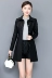 Mùa xuân 2019 mới Hained lady leather leather size lớn Phiên bản Hàn Quốc của bộ đồ da thon gọn phù hợp với áo khoác dài - Quần áo da áo da nữ dáng dài Quần áo da