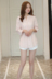 Mùa thu mới bảy điểm tay áo gợi cảm nửa mở cổ áo pyjama trên một ngã ba màu rắn mặc áo sơ mi dịch vụ nhà đồ lót nữ cao cấp Pyjama