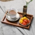 Bánh mì nâu khay hình chữ nhật bằng gỗ khay gỗ rắn tấm bằng gỗ tấm gỗ Nhật Bản tách trà khay cốc