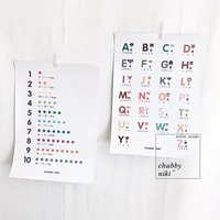 Скандинавские познавательные мультяшные буквы и цифры для раннего возраста, словарная карточка, английские буквы