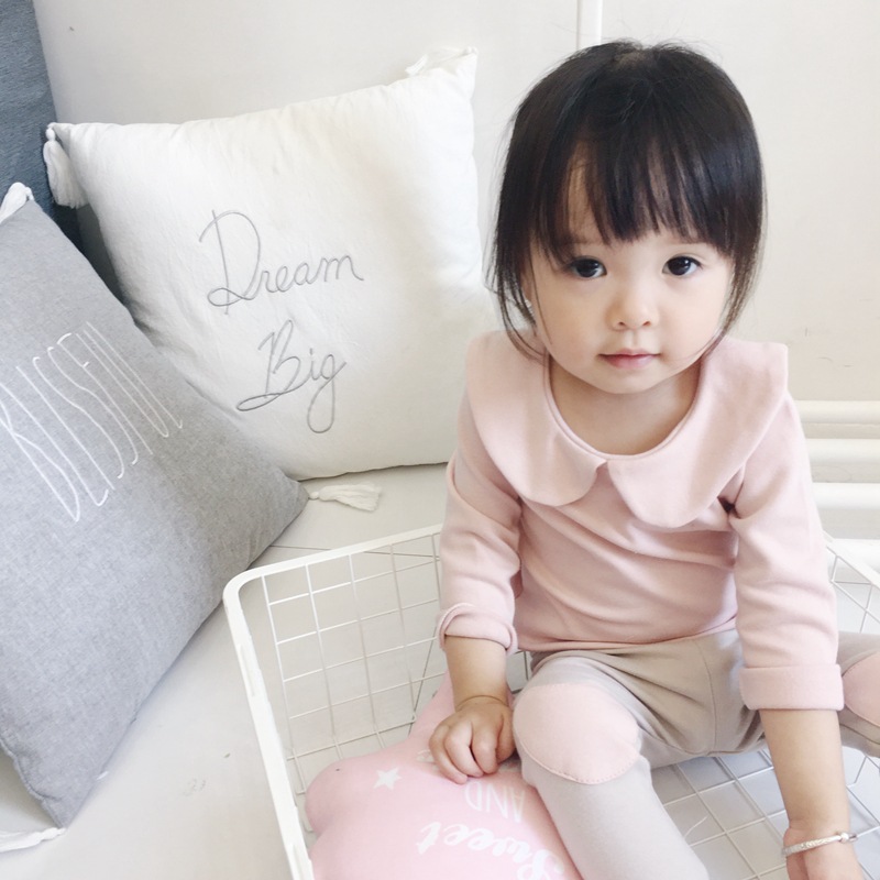 婴儿纯棉打底衫女童秋装上衣女宝宝长袖T恤翻