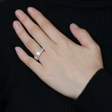 Золотое платиновое обручальное кольцо, с драгоценным камнем, белое золото 18 карат, 2 карат