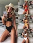 2018 Châu Âu và Mỹ bùng nổ màu rắn eo cao bikini AliExpress eBay nút mới áo tắm áo tắm bãi biển 7698 - Bikinis đồ bơi nữ dạng quần cạp cao