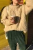 Mùa thu và mùa đông Phụ nữ Hàn Quốc lỏng lẻo retro xoắn hippocampus áo len dài tay cổ tròn áo thun dày áo len áo khoác len cardigan nữ Áo / áo thun
