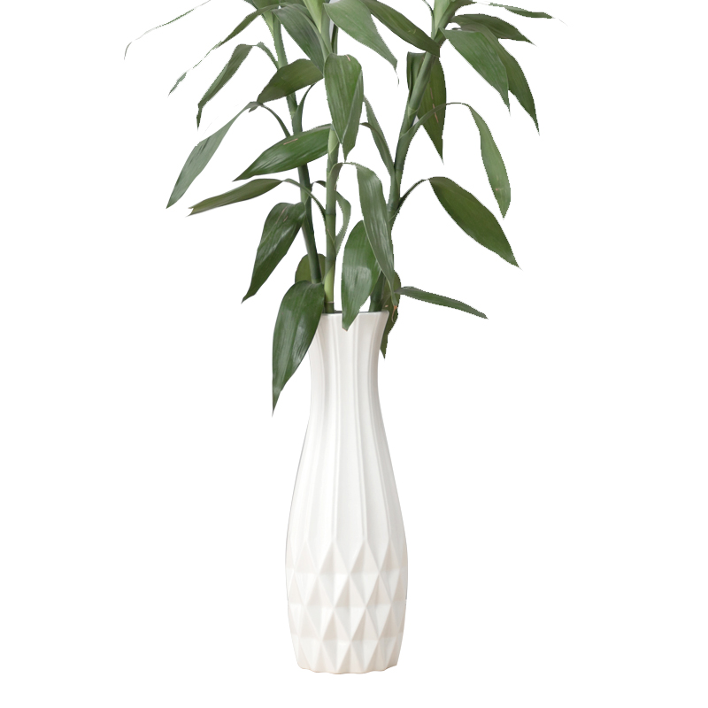 2023 Explosion Transfer Bamboo Vase Flower Insert Rich Bamboo Floor Large Vase Ceramic Vase Simple Modern Water Culture Large Item Picture