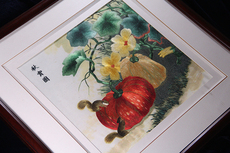 Вышивка Гуандун 广东潮州 纯手工刺绣粤绣广绣潮绣工艺品纪念品 《秋宝图》