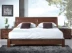 Đồ nội thất bằng gỗ sồi nguyên chất phòng ngủ gỗ bốn mảnh bộ đồ nội thất hiện đại tối giản màu gỗ tối mẫu giường ngủ hiện đại Bộ đồ nội thất