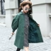Cô gái áo gió mùa xuân 2018 mới của Hàn Quốc phiên bản của trẻ em thủy triều bình thường phần dài Lantern sleeves hoang dã mùa xuân áo khoác