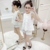 Quần áo bé gái mùa hè 2019 mới thời trang Hàn Quốc quần áo trẻ em hai mảnh thời trang nước ngoài quần áo bé gái mùa hè - Phù hợp với trẻ em Phù hợp với trẻ em