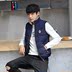 Của nam giới vest mùa thu và mùa đông thường chần Hàn Quốc phiên bản của triều thời trang nam vest không tay áo khoác mùa xuân và mùa thu vest vest Áo vest cotton