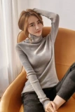 Осенний лонгслив, модный трикотажный шерстяной свитер, высокий воротник, 2020, в корейском стиле, в западном стиле, увеличенная толщина