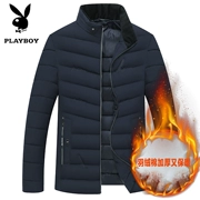 Playboy mùa đông mới trung niên cổ áo khoác nam dày áo khoác cotton cha mùa đông áo khoác xuống