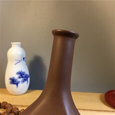 Вазы для цветов 朴素花器 八九十年代紫砂老花瓶紫泥花插案头工艺收藏摆件