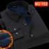 Mùa đông áo ấm nam màu xanh đậm kinh doanh bình thường áo sơ mi dài tay nam cộng với áo nhung dày cỡ lớn - Áo Áo