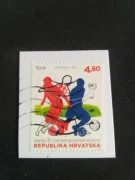 Tem nước ngoài, tem Croatia, bộ sưu tập kỷ niệm bóng đá thể thao, sưu tập tem, hủy thư