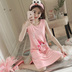 Nightdress nữ mùa hè cotton Hàn Quốc sinh viên tươi không tay đồ ngủ nữ mùa hè sling dễ thương rùa vest dịch vụ nhà Đêm đầm