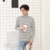 Hàn Quốc phiên bản của tự trồng trọt dài tay T-shirt exo với cao cổ sọc đáy áo mỏng giản dị mùa thu quần áo nam những người yêu thích cài đặt shop đồ nam Áo len cổ tròn