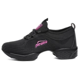 Нескользящая черная весенняя летняя танцующая спортивная обувь, мягкая подошва