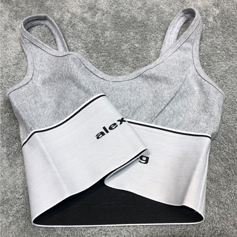 GreyMinority trend 2021 summer new pattern Exposed navel letter camisole motion vest female have cash less than that is registered in the accounts thickening Elastic band Breast wrapping