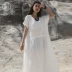 Plus size phụ nữ mùa hè sản phẩm mới cotton và lanh của phụ nữ nguyên bản cotton tinh khiết màu tĩnh váy nghệ thuật cổ tròn váy dài đa năng - Sản phẩm HOT