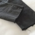 Muzi 18 mùa thu khuyến nghị riêng tư, càng thông qua tình yêu của kết cấu dọc giặt quần jean chín nhỏ màu xám đen thẳng