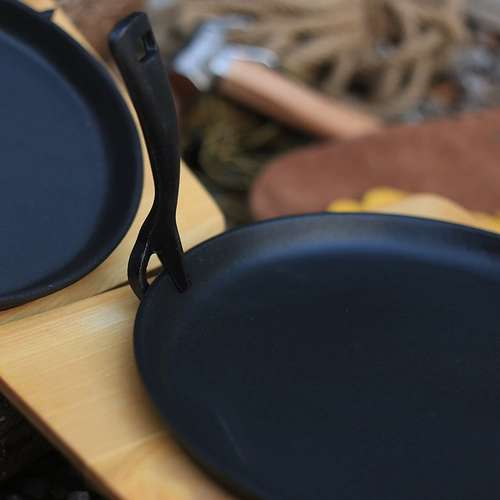 Испанский Viejovalle Outdoor Семейный обеденный магазин Коммерческий европейский ли чугунный стейк -поддон с высоким уровнем