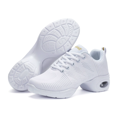 Белая обувь, танцующие дышащие спортивные туфли, мягкая подошва