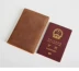 Bản gốc retro lớp da bò dài hộ chiếu dài nam da gói thẻ dài hộ chiếu nữ gói tài liệu Túi thông tin xác thực