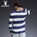 Áo len Playboy nam mùa thu mới xu hướng áo len nam cổ tròn giản dị nam thanh niên đan áo len - Áo len