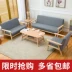 Tay vịn nhà hàng kết hợp lớp Hu Humu khách sạn giải trí sofa vải kết hợp phòng khách 3 + 2 + 1 hiện đại nhỏ gọn ghế sopha gỗ Ghế sô pha