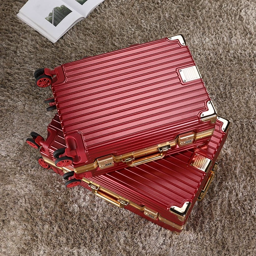 Восемь -год -не магазин пять цветов багаж невеста сопровождала коробку для свадебного пароля Женская вина красная коробка с золотой алюминиевой коробкой