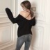 Thu đông 2018 mới cổ chữ V gợi cảm sling một chữ backless áo len dài tay áo len nữ quần áo quần áo nữ Áo len