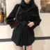 Mùa thu và mùa đông mới retro rắn màu eo eo áo len dài nữ Hàn Quốc áo ngực đơn ren vest dạ nữ ngắn Accentuated eo áo