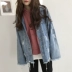 Màu rắn trùm đầu áo len trùm đầu nữ 2018 mùa xuân mới của Hàn Quốc phiên bản của lỏng mỏng hoang dã thường dài tay áo sơ mi áo kiểu nữ đẹp tuổi 40 Áo len