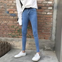 Quần bút chì của phụ nữ hoang dã mỏng cao eo jeans mùa hè mới sinh viên Hàn Quốc căng Slim top 9 quần quần áo thời trang nữ