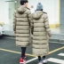 Mùa thu và mùa đông nam bông áo khoác những người yêu thích Hàn Quốc áo giản dị cộng với dài trên đầu gối dày bông áo khoác lỏng áo khoác áo cặp đôi Trang phục Couple