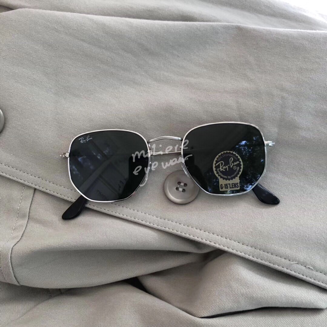 Main Drawing Of Silver Frame [Non Brand Goods]rb3548 polygon Sunglasses Sunglasses Gold frame Silver frame Retro Wang Jiaer Same Men's and women's money classic