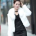 2017 mùa thu đông mới Hàn Quốc áo dài tay ngắn nữ lông lớn lông cáo V-cổ giả lông thú mỏng