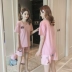Hàn quốc phiên bản của mùa hè phần mỏng cotton ladies ngắn tay đồ ngủ chất béo cotton mm dịch vụ nhà phù hợp với quần short cộng với phân bón XL