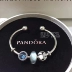 Spot Pandora Pandora chính hãng 17 mùa hè LOGO mở vòng tay bạc 925 596477 vòng tay may mắn Vòng đeo tay Cuff