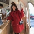 Xiaoyi tùy chỉnh mùa đông mới đầy đủ len thủ công áo khoác nữ nhỏ subnet đỏ áo len dài - Accentuated eo áo Accentuated eo áo