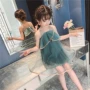 Quần áo trẻ em bé gái 2019 hè mới Hàn Quốc trẻ em mùa hè siêu sợi yang váy lưới công chúa váy đỏ - Váy váy cho bé gái