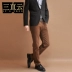 Vận chuyển quốc gia Thời trang Hàn Quốc bốn mùa kinh doanh Quần jean nam mid-eo thẳng thường quần nâu nam xu hướng - Quần jean